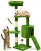 Arbre a chat 112cm multi niveaux Griffoir et niche Vert - vuunut.com