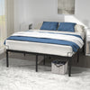 Cadre de lit metal avec fixation sommier et hauteur 36cm 140x190cm noir - vuunut.com