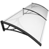 Auvent de porte marquise 200x80 cm transparent en Polycarbonate anti UV Noir - vuunut.com