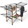 Etendoir a linge deluxe pliable grande capacite 173x94x123cm style bois noir - vuunut.com