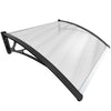 Auvent de porte marquise 100x80 cm transparent en Polycarbonate anti UV Noir - vuunut.com