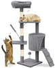 Arbre a chat 112cm multi niveaux Griffoir et niche Gris - vuunut.com