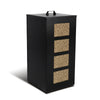 Reservoir a granules rangement pellets avec roulettes 45kg 36x36x76cm noir - vuunut.com