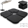 Lot de 4 dalles lestage parasol HDPE 60L eau - 100kg sable noires - vuunut.com