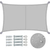 Voile d'ombrage Rectangulaire en Polyester Imperméable avec Kit de Montage 3x5m Gris Clair - vuunut.com