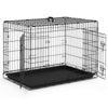 Cage pour chien pliable avec 2 portes verrouillable plateau amovible 92x58x64cm - vuunut.com