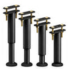 Lot de 4 Pieds de meubles lits Hauteur reglables 18-32 cm en metal noir