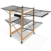 Sechoir a linge etendoir deluxe pliable Grande capacite sechage style bois noir - vuunut.com