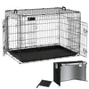 Cage pour chien pliable avec 2 portes verrouillable plateau amovible et housse de protection 107x70x78cm - vuunut.com