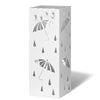 Porte-parapluies Metal avec bac de recuperation eau et 4 Crochets Motif Parapluie 15.5 x 15.5 x 43.5 cm blanc - vuunut.com