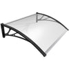 Auvent de porte marquise 120x80 cm transparent en Polycarbonate anti UV Noir - vuunut.com