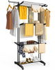 Sechoir a linge etendoir renforce 4 niveaux 125x62x173cm noir - vuunut.com