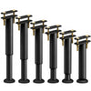 Lot de 6 Pieds de meubles lits Hauteur reglables 25-43 cm en metal noir