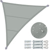 Voile d'ombrage Triangle en Polyester Imperméable avec Kit de Montage 5x5x5m Gris - vuunut.com