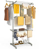 Sechoir a linge etendoir renforce 4 niveaux 125x62x173cm gris - vuunut.com