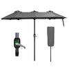 Parasol Jardin Double Aluminium 150 x 300 cm gris - vuunut.com