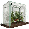 Serre de jardin Serre tomates avec porte et fenetres moustiquaire bache PE renforcee 135g/m2 200x77x170cm Blanc - vuunut.com