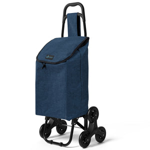 Chariot de courses pliable monte escalier bleu marine - vuunut.com