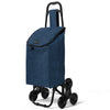 Chariot de courses pliable monte escalier bleu marine - vuunut.com
