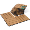 Lot de 11 dalles clipsables exterieures 30x30cm en Composite WPC Couleur bois - vuunut.com