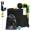 Tuyau d’Arrosage Extensible 15m avec Récipient Savon et accessoires noir - vuunut.com