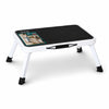 Marche pied pliable en acier portable plateforme antiderapante 38x26cm blanc - vuunut.com