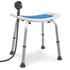 Siege de douche ergonomique a hauteur reglable en Aluminum HDPE bleu - vuunut.com