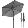 Parasol de jardin inclinable avec aeration et sac bandouliere 270cm gris - vuunut.com