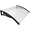 Auvent de porte marquise 120x80 cm transparent en Polycarbonate anti UV Noir - vuunut.com
