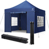 Tonnelle de jardin renforcée 3x3m pliable avec 4 parois et sac de transport a roulette bleue - vuunut.com