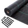 Toile de paillage contre les mauvaises herbes 50Mx1M avec 100 piquets Anti-UV 100g/m2 - vuunut.com