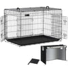 Cage pour chien pliable avec 2 portes verrouillable plateau amovible et housse de protection 122x75x81cm - vuunut.com