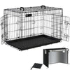 Cage pour chien pliable avec 2 portes verrouillable plateau amovible et housse de protection 92x58x64cm - vuunut.com