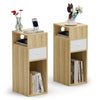 Lot de 2 Table de chevet d’appoint avec tiroir et compartiment 25x30x66cm naturel - vuunut.com