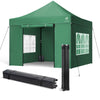 Tonnelle de jardin renforcée 3x3m pliable avec 4 parois et sac de transport a roulette verte - vuunut.com