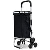 Chariot de courses pliable monte escalier aluminium avec sac isotherme noir - vuunut.com