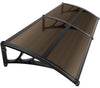 Auvent de porte marquise 200x80 cm transparent en Polycarbonate anti UV Marron - vuunut.com