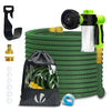 Tuyau d’Arrosage Extensible 15m avec Récipient Savon et accessoires vert - vuunut.com