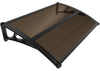 Auvent de porte marquise 120x80 cm transparent en Polycarbonate anti UV Marron - vuunut.com