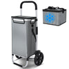 Chariot de course pliable aluminium 2 roues avec sac isotherme gris - vuunut.com