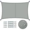 Voile d'ombrage Rectangulaire en Polyester Imperméable avec Kit de Montage 3x5m Gris - vuunut.com
