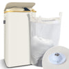 Panier a linge pliable 100L avec sac intérieur cadre bambou et couvercle beige - vuunut.com