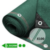 Brise vue occultant en HDPE 230g/m² 1.5x20m avec attaches de fixation vert - vuunut.com