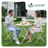 Set de Bistro en metal 1 table 2 chaises Crème - vuunut.com