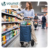 Chariot de course pliable aluminium 2 roues avec sac isotherme bleu marine - vuunut.com