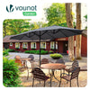 Parasol Jardin Double Aluminium 270 x 460 cm gris - vuunut.com