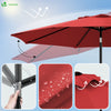 Parasol inclinable 2.70 x 2.40m avec housse de protection rouge - vuunut.com