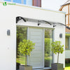 Auvent de porte marquise 200x80 cm transparent en Polycarbonate anti UV Noir - vuunut.com