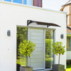 Auvent de porte marquise 120x80 cm transparent en Polycarbonate anti UV Marron - vuunut.com