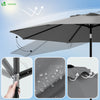 Parasol inclinable 2.70 x 2.40m avec housse de protection gris - vuunut.com